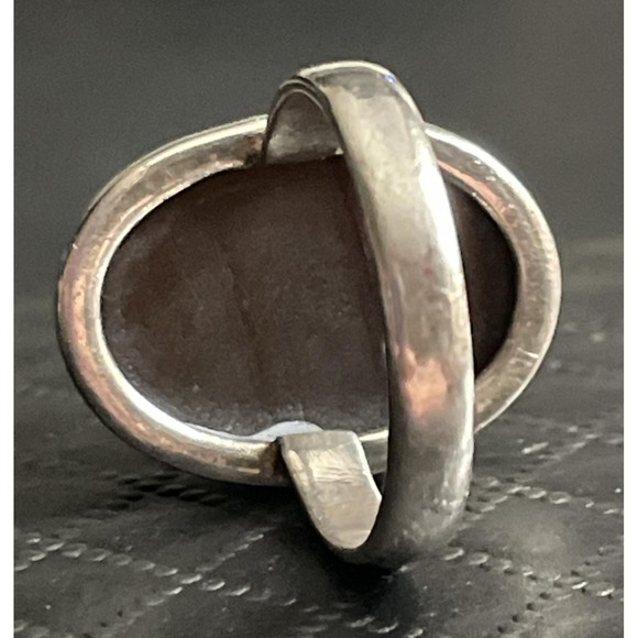 Sterling Silver Druzy Ring Quartz Statement Graphite Stone 925 Size 5 - Picture 4 of 7